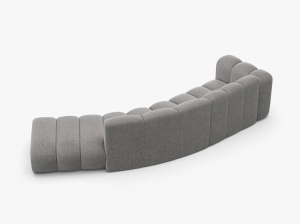 COLTAR CU 5 LOCURI, LUPIN, 335, PE DREAPTA, GRI DESCHIS, CU TAPITERIE DIN TEXTIL CHENILLE EDEN, MICADONI - Img 3