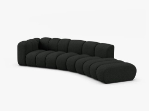COLTAR CU 5 LOCURI, LUPIN, 335, PE DREAPTA, NEGRU, CU TAPITERIE DIN TEXTIL BOUCLE BALOO, MICADONI - Img 2