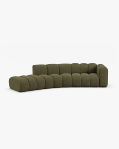 COLTAR CU 5 LOCURI, LUPIN, 335, PE DTREAPA, VERDE, CU TAPITERIE DIN TEXTIL CHENILLE EDEN, MICADONI