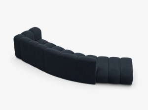 COLTAR CU 5 LOCURI, LUPIN, 335, PE STANGA, ALBASTRU MARIN, CU TAPITERIE DIN TEXTIL CHENILLE EDEN, MICADONI - Img 3