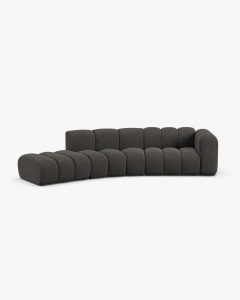 COLTAR CU 5 LOCURI, LUPIN, 335, PE STANGA, GRI INCHIS, CU TAPITERIE DIN TEXTIL CHENILLE EDEN, MICADONI
