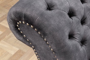 COLTAR/DIVAN 170CM, CATIFEA STRUCTURATA GRI, STIL CHESTERFIELD - Img 2
