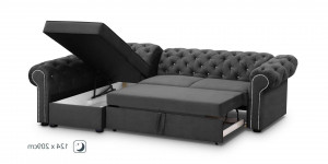 COLTAR EXTENSIBIL 278 CM, VALENTINO L STANGA,GRI, DIN STOFA DE CALITATE SUPERIOARA - Img 6