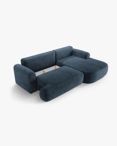 COLTAR EXTENSIBIL ELLA, PE DREAPTA, ALBASTRU INCHIS, 271X174 CM, TAPITAT CU TAPITERIE DIN TEXTIL STRUCTURAT SORELLA, MICADONI - Img 4