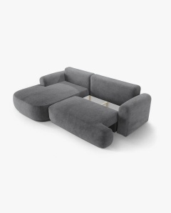 COLTAR EXTENSIBIL ELLA, PE STANGA, GRI, 271X174 CM, TAPITAT CU TAPITERIE DIN TEXTIL STRUCTURAT SORELLA, MICADONI - Img 4