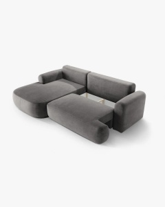 COLTAR EXTENSIBIL ELLA, PE STANGA, GRI, 271X174 CM, TAPITAT CU TAPITERIE DIN TEXTIL CATIFEA VOGUE, MICADONI - Img 4