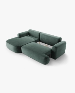 COLTAR EXTENSIBIL ELLA, PE STANGA, PETROL INCHIS, 271X174 CM, TAPITAT CU TAPITERIE DIN TEXTIL CATIFEA VOGUE, MICADONI - Img 4