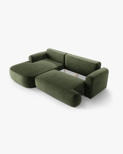 COLTAR EXTENSIBIL ELLA, PE STANGA, VERDE, 271X174 CM, TAPITAT CU TAPITERIE DIN TEXTIL CATIFEA VOGUE, MICADONI - Img 4