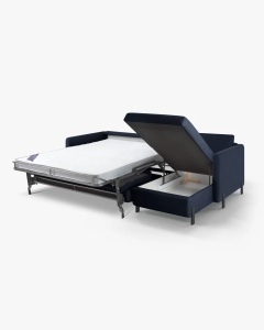 COLTAR EXTENSIBIL GLORIA, ALBASTRU, PE DREAPTA, 266 CM, TAPITAT CU TAPITERIE DIN TEXTIL STRUCTURAT BJORN, MICADONI - Img 3
