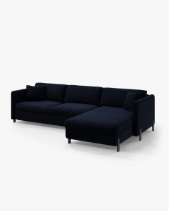 COLTAR EXTENSIBIL GLORIA, PE DREAPTA, ALBASTRU ROYAL, 170X286 CM, TAPITAT CU TAPITERIE DIN TEXTIL CATIFEA SALVADOR, MICADONI - Img 5
