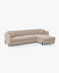 COLTAR EXTENSIBIL GLORIA, PE DREAPTA, BEJ, 170X286 CM, TAPITAT CU TAPITERIE DIN TEXTIL CATIFEA SALVADOR, MICADONI - Img 3