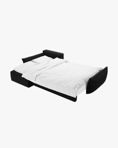 COLTAR EXTENSIBIL KAELLE, 252 CM, PE STANGA, NEGRU, CU TAPITERIE DIN TEXTIL CATIFEA BLUVEL, MICADONI - Img 2