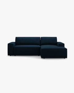 COLTAR EXTENSIBIL, PE DREAPTA, JODIE, 246X151 CM, ALBASTRU INCHIS, TAPITAT CU TAPITERIE DIN TEXTIL BOUCLE BALOO, MICADONI