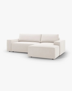 COLTAR EXTENSIBIL, PE DREAPTA, JODIE, 246X151 CM, BEJ DESCHIS, TAPITAT CU TAPITERIE DIN TEXTIL STRUCTURAT MEGAN, MICADONI - Img 6