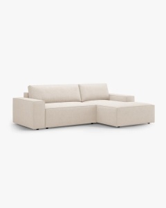 COLTAR EXTENSIBIL, PE DREAPTA, JODIE, 246X151 CM, BEJ, TAPITAT CU TAPITERIE DIN TEXTIL BOUCLE BALOO, MICADONI - Img 3