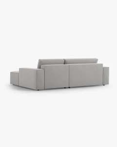 COLTAR EXTENSIBIL, PE DREAPTA, JODIE, 246X151 CM, GRI DESCHIS, TAPITAT CU TAPITERIE DIN TEXTIL STRUCTURAT MEGAN, MICADONI - Img 4
