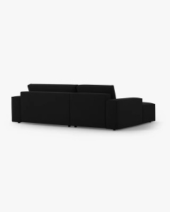 COLTAR EXTENSIBIL, PE STANGA, JODIE, 246X151 CM, NEGRU, TAPITAT CU TAPITERIE DIN TEXTIL STRUCTURAT MEGAN, MICADONI - Img 4