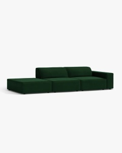 COLTAR JODIE, 262X99 CM, PE STANGA, CU 3 LOCURI, VERDE SMARALD, TAPITAT CU TAPITERIE DIN TEXTIL CATIFEA BLUVEL, MICADONI - Img 2