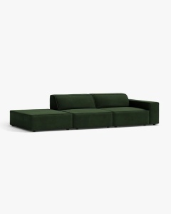 COLTAR JODIE, 262X99 CM, PE STANGA, CU 3 LOCURI, VERDE SMARALD, TAPITAT CU TAPITERIE DIN TEXTIL CATIFEA VENUS, MICADONI - Img 2