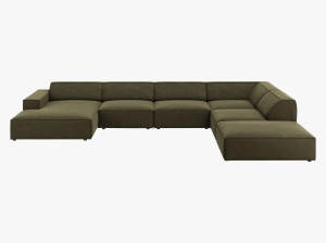 COLTAR JODIE, DREAPTA, 7 LOCURI, 364 CM, DIVERSE CULORI SI MATERIALE, DESIGN DEOSEBIT - Img 5