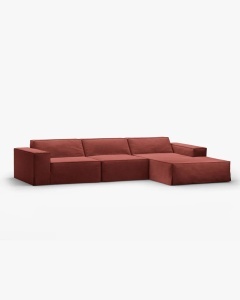 COLTAR JODIE, PE DREAPTA, 284X162 CM, LEMN DE CIRES, TAPITAT CU TAPITERIE DIN TEXTIL STRUCTURAT LINS, MICADONI - Img 2