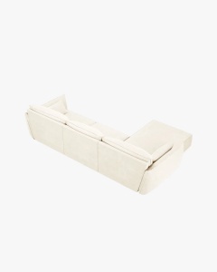 COLTAR KAELLE, 308 CM, CU 4 LOCURI, PE STANGA, BEJ DESCHIS, CU TAPITERIE DIN TEXTIL CHENILLE OVER THE HORIZON, MICADONI - Img 3