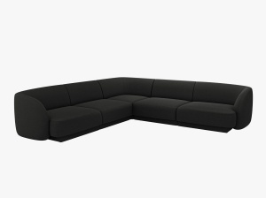 COLTAR LARGE MILEY, NEGRU, CU TAPITERIE DIN TEXTIL BOUCLE BALOO, MICADONI
