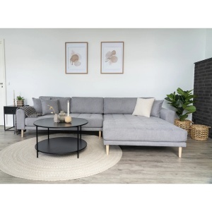 COLTAR LIDO CU 4 PERINI 290CM, DIN LEMN SI TEXTIL, CULOARE GRI DESCHIS, HOUSE NORDIC - Img 2