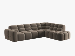 COLTAR LISA, DREAPTA, 5 LOCURI, 293 CM, MARO DESCHIS, TAPITERIE DIN CATIFEA, DESIGN DEOSEBIT - Img 3