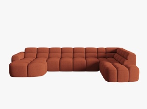 COLTAR LISA, DREAPTA, 7 LOCURI, 387 CM, SCORTISOARA 58, TAPITERIE DIN STOFA, DESIGN DEOSEBIT - Img 2