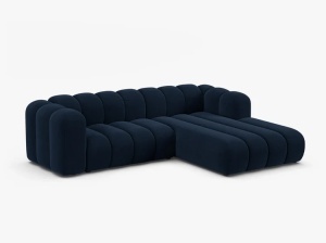 COLTAR LUPIN 260, PE DREAPTA, ALBASTRU ROYAL, CU TAPITERIE DIN TEXTIL CATIFEA SALVADOR, MICADONI - Img 2