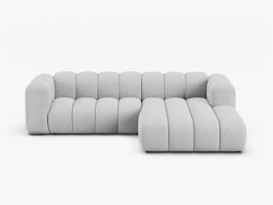 COLTAR LUPIN 260, PE DREAPTA, GRI DESCHIS, CU TAPITERIE DIN TEXTIL BOUCLE BALOO, MICADONI