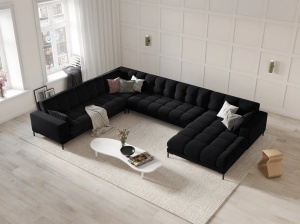 COLTAR MAMAIA, CU 7 LOCURI, PE STANGA, NEGRU BLUVEL19, CU TAPITERIE DIN CATIFEA, MICADONI