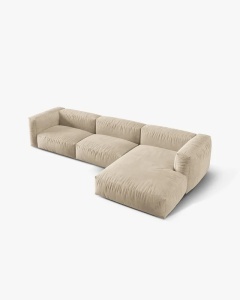 COLTAR MARTINA, 130X176 CM, PE DREAPTA, BEJ DESCHIS, TAPITAT CU TAPITERIE DIN TEXTIL CATIFEA VOGUE, MICADONI - Img 3