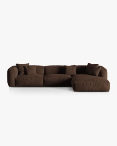 COLTAR MARTINA, 130X176 CM, PE DREAPTA, CIOCOLATIU, TAPITAT CU TAPITERIE DIN TEXTIL CATIFEA VOGUE, MICADONI