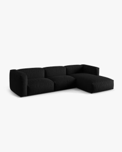 COLTAR MARTINA, 130X176 CM, PE DREAPTA, NEGRU, TAPITAT CU TAPITERIE DIN TEXTIL STRUCTURAT BOSTON, MICADONI - Img 2