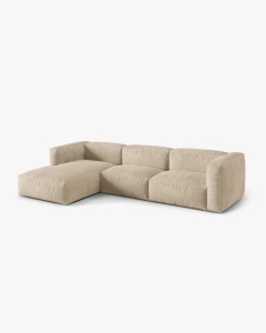 COLTAR MARTINA, 130X176 CM, PE STANGA, BEJ DESCHIS, TAPITAT CU TAPITERIE DIN TEXTIL CATIFEA VOGUE, MICADONI - Img 2