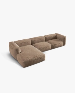 COLTAR MARTINA, 130X176 CM, PE STANGA, BEJ INCHIS, TAPITAT CU TAPITERIE DIN TEXTIL CATIFEA VOGUE, MICADONI - Img 3