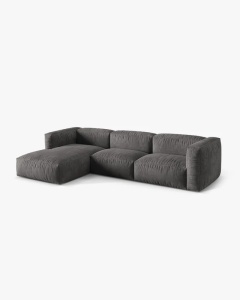 COLTAR MARTINA, 130X176 CM, PE STANGA, GRI, TAPITAT CU TAPITERIE DIN TEXTIL CATIFEA VOGUE, MICADONI - Img 2