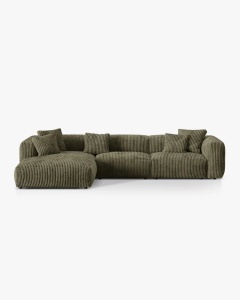 COLTAR MARTINA, 130X176 CM, PE STANGA, VERDE MUSCHI, TAPITAT CU TAPITERIE DIN TEXTIL CORDOI TILIA, MICADONI