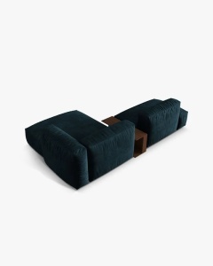 COLTAR MARTINA, PE DREAPTA, 285 CM, ALBASTRU INCHIS, TAPITAT CU TAPITERIE DIN TEXTIL CATIFEA VOGUE, MICADONI - Img 4
