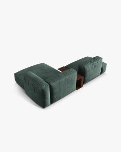 COLTAR MARTINA, PE DREAPTA, 285 CM, VERDE MUSCHI, TAPITAT CU TAPITERIE DIN TEXTIL CATIFEA VOGUE, MICADONI - Img 4