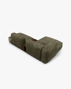 COLTAR MARTINA, PE STANGA, 285 CM, VERDE MUSCHI, TAPITAT CU TAPITERIE DIN TEXTIL CORDOI TILIA, MICADONI - Img 3