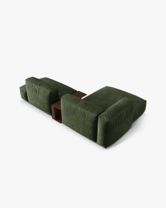 COLTAR MARTINA, PE STANGA, 285 CM, VERDE, TAPITAT CU TAPITERIE DIN TEXTIL CATIFEA VOGUE, MICADONI - Img 4