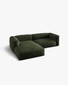 COLTAR MARTINA, VERDE, 280 CM, STANGA, CU TAPITERIE DIN TEXTIL CATIFEA VOGUE, MICADONI - Img 3