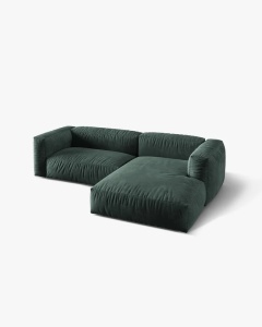 COLTAR MARTINA, VERDE MUSCHI, 280 CM, DREAPTA, CU TAPITERIE DIN TEXTIL CATIFEA VOGUE, MICADONI - Img 3