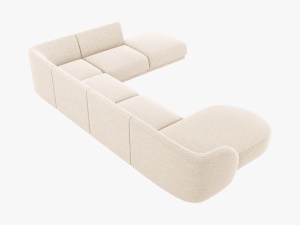 COLTAR MILEY DREAPTA, 6 LOCURI, 327 CM, BEJ DESCHIS 23, TAPITERIE CHENILLE, DESIGN DEOSEBIT - Img 2