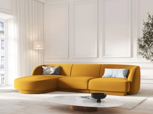 COLTAR MILEY STANGA, 4 LOCURI, 255 CM, GALBEN 68, TAPITERIE DIN CATIFEA, DESIGN DEOSEBIT