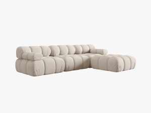 COLTAR MODULAR BELLIS, 4 LOCURI, 282 CM, BEJ DESCHIS 23, TAPITERIE DIN CATIFEA 3D, DESIGN DEOSEBIT