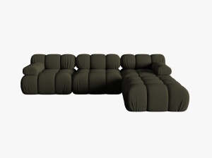 COLTAR MODULAR BELLIS, 4 LOCURI, 282 CM, VERDE 77, TAPITERIE DIN CATIFEA 3D, DESIGN DEOSEBIT - Img 2